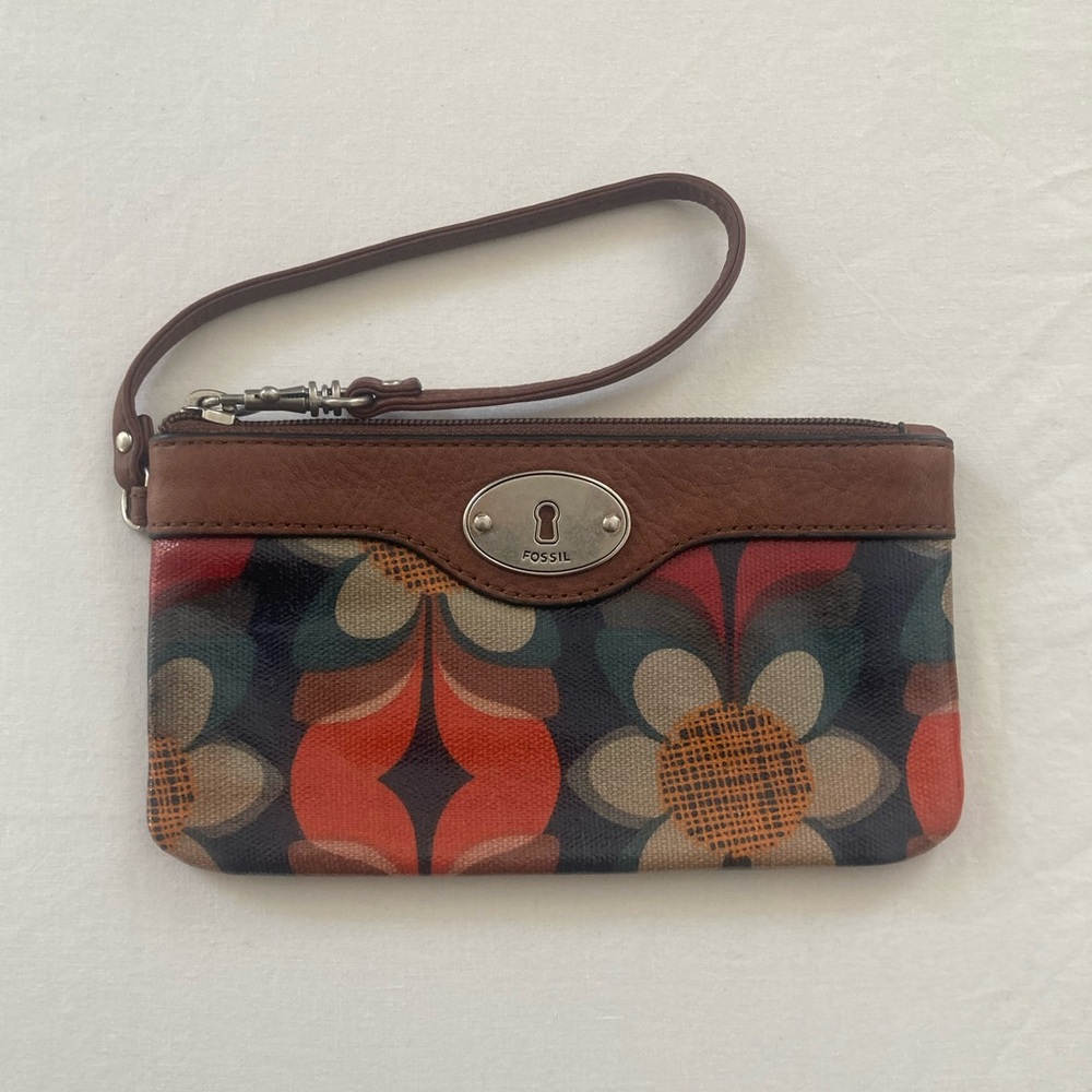 Fossil Floral Leather Wristlet